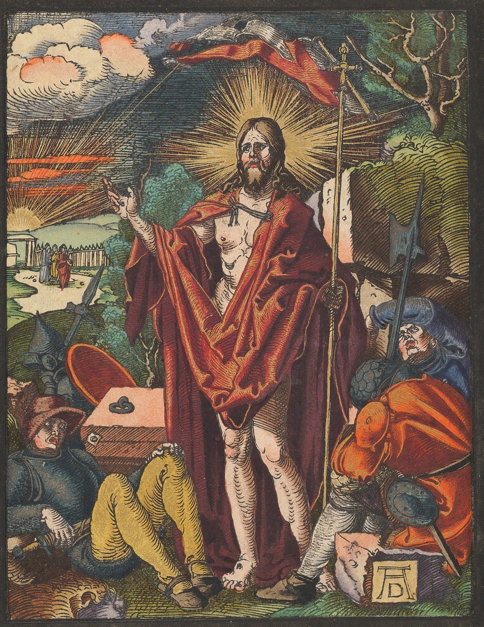 Ressurreição, da Pequena Paixão por Xilogravura. de Albrecht Dürer