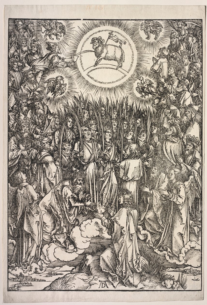 Revelação de São João: A Adoração do Cordeiro, 1511. de Albrecht Dürer