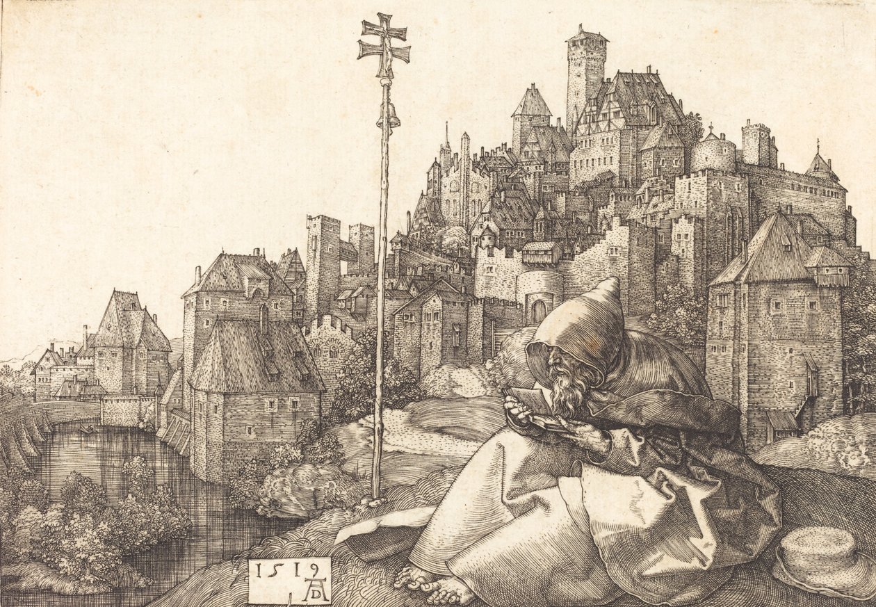 Santo António Reading, 1519. de Albrecht Dürer
