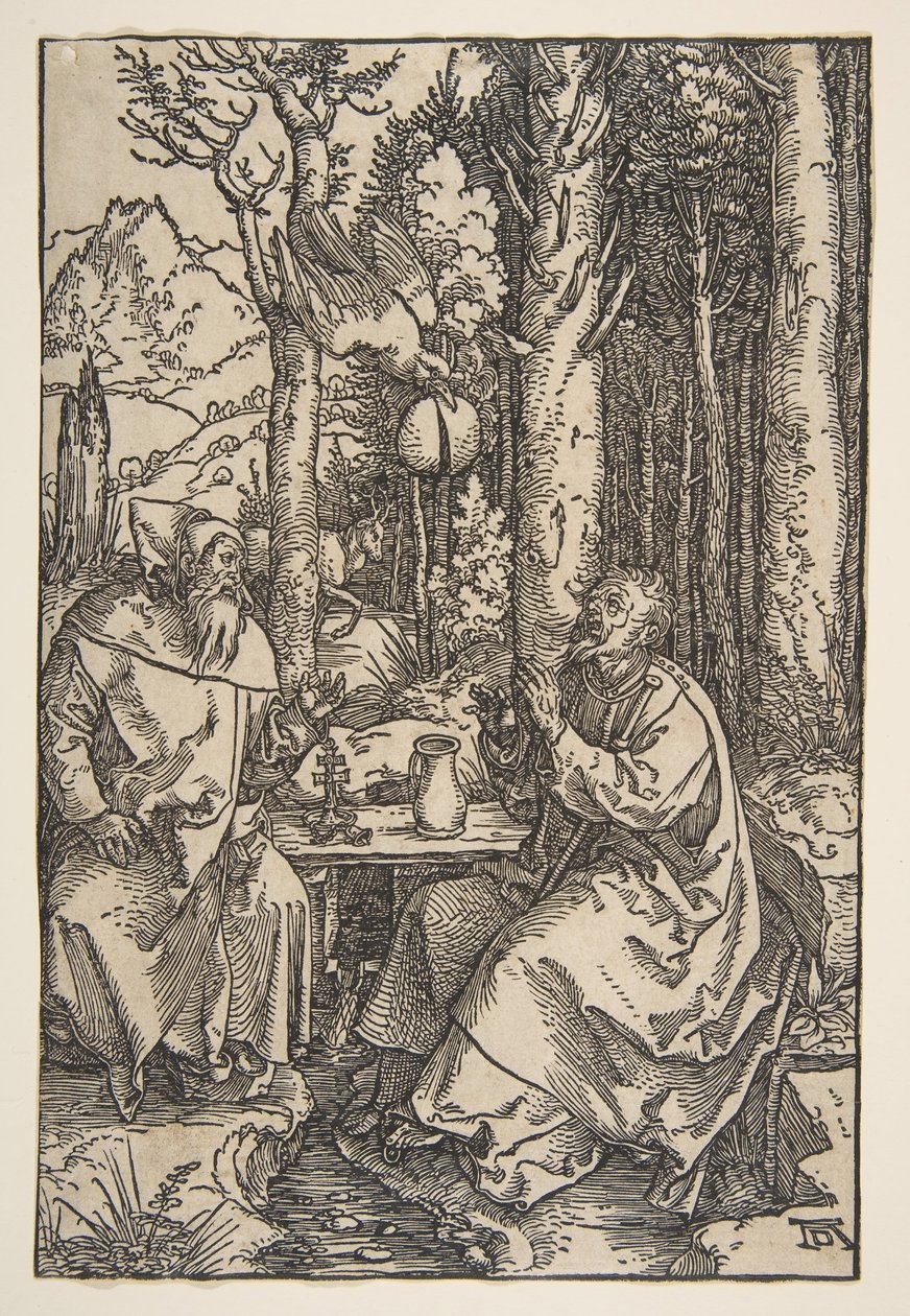 Santo Antônio e São Paulo no Deserto, ca. 1503 de Albrecht Dürer