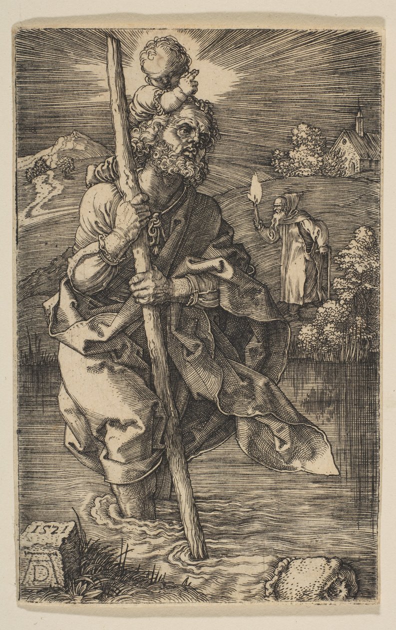 São Cristóvão, virado para a direita de Albrecht Dürer