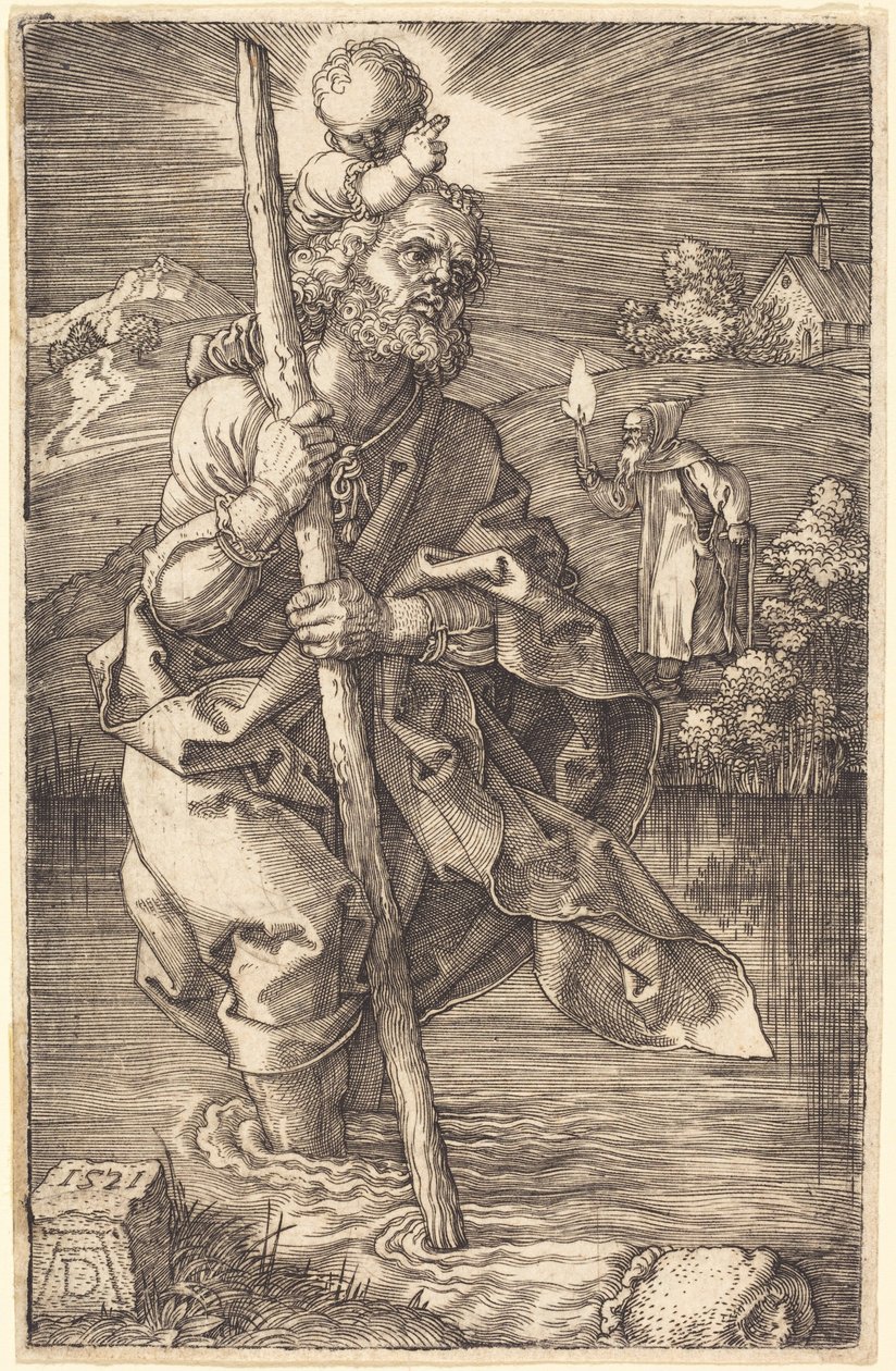 São Cristóvão voltado para a direita de Albrecht Dürer