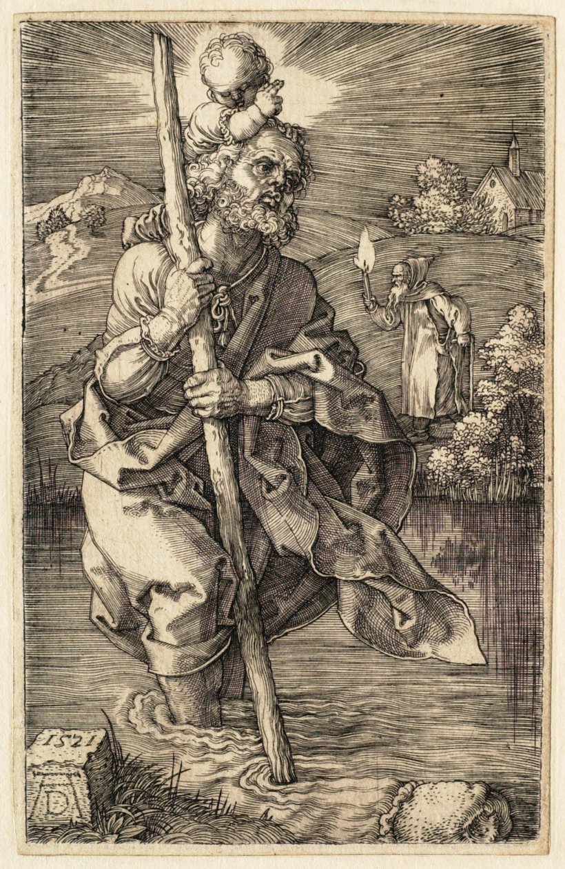 São Cristóvão voltado para a direita de Albrecht Dürer