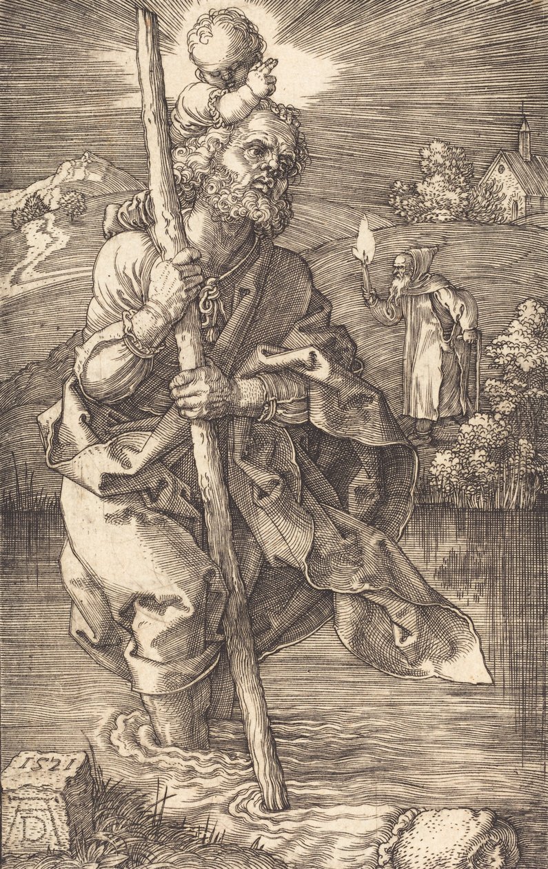 São Cristóvão Virado à Direita, 1521. de Albrecht Dürer