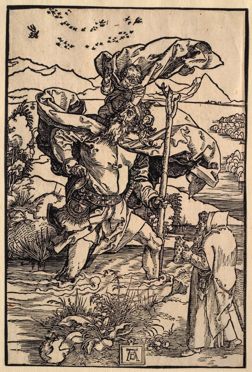 São Cristóvão com o voo dos pássaros de Albrecht Dürer