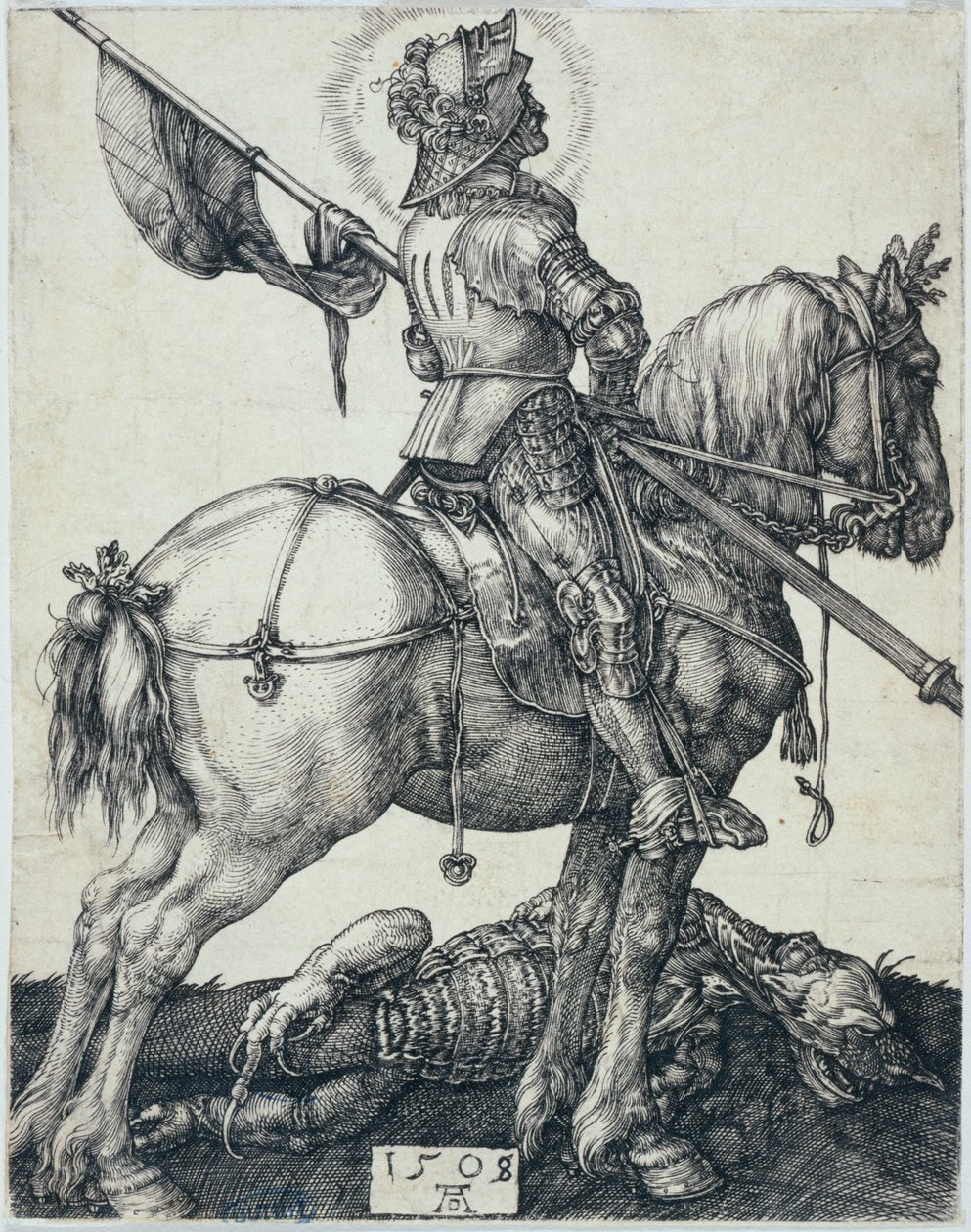 São Jorge a cavalo (Bartsch 54) de Albrecht Dürer