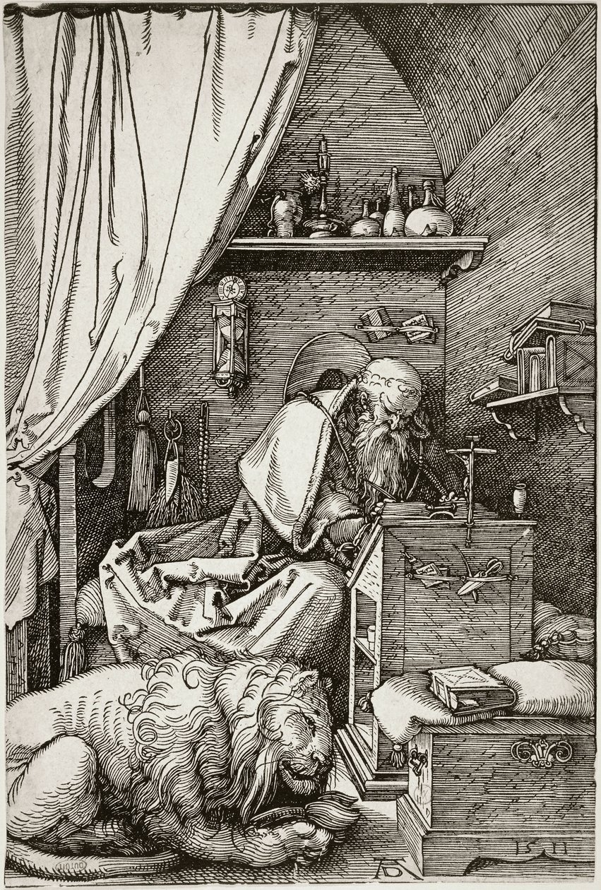 Heiliger Hieronymus in seiner Zelle (Bartsch 114) de Albrecht Dürer