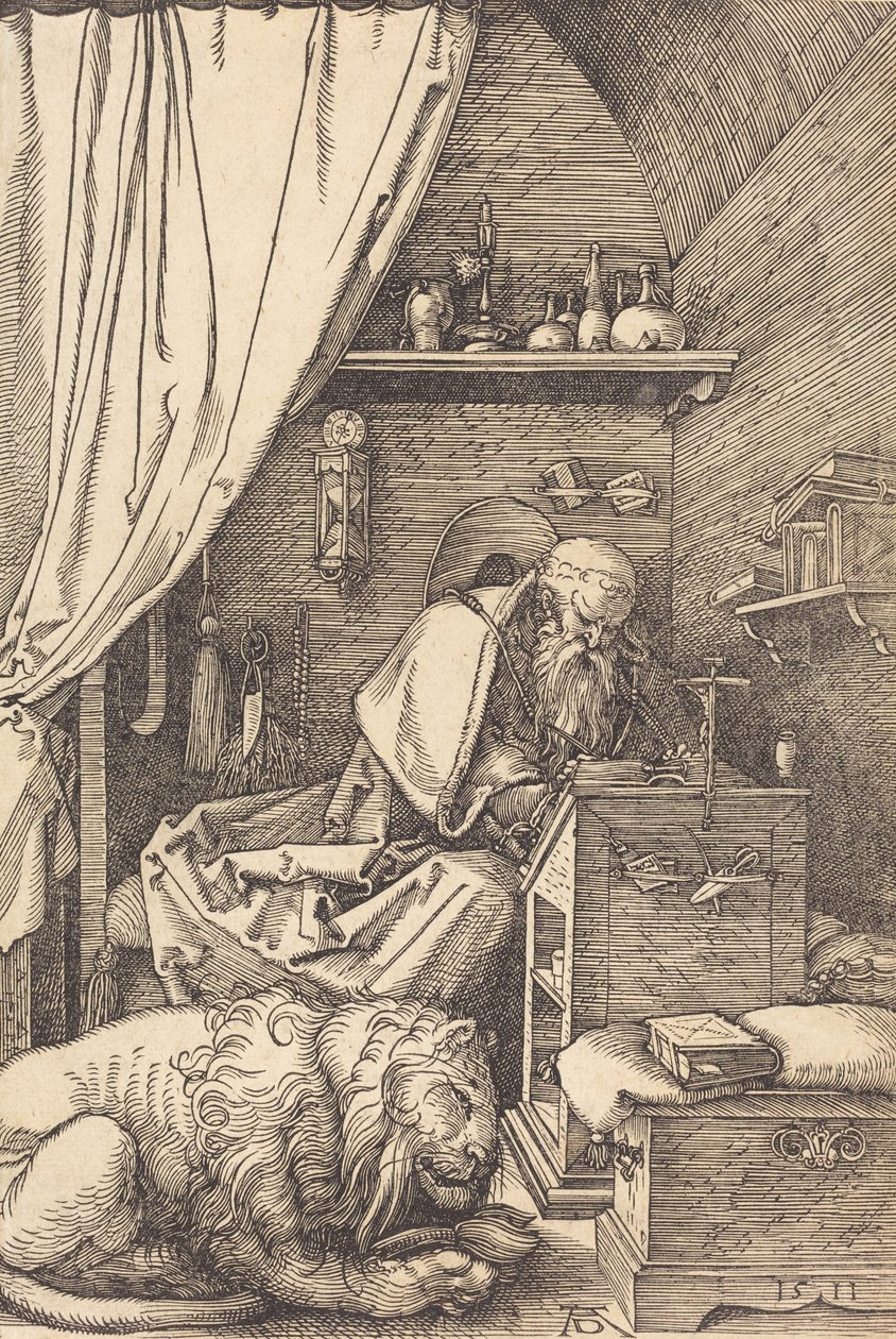 São Jerônimo em sua cela, 1511. de Albrecht Dürer