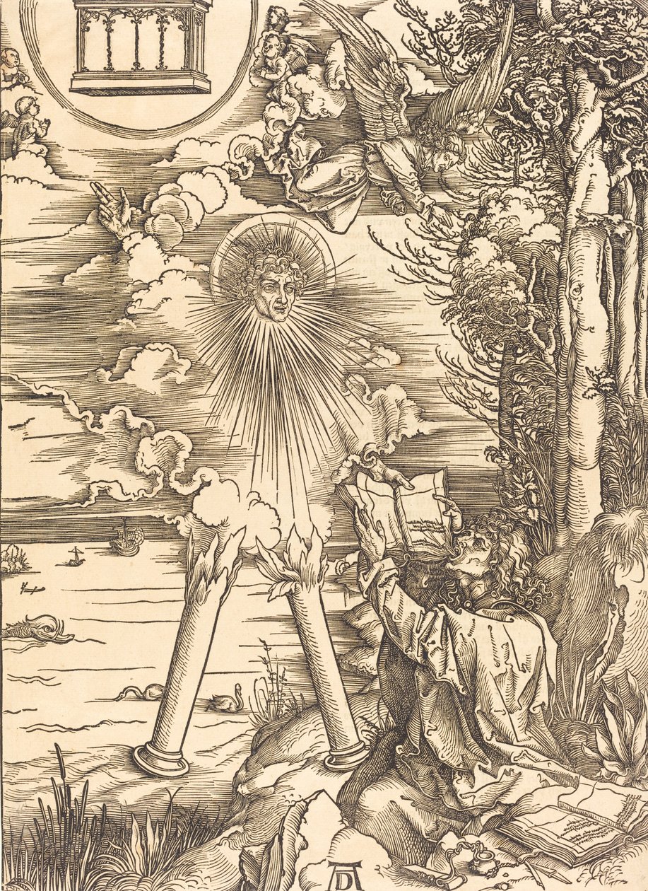 São João Devorando o Livro, provavelmente c. 14961498. de Albrecht Dürer