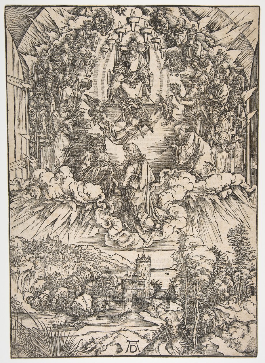 São João diante de Deus e dos Anciãos, de The Apocalypse.nd de Albrecht Dürer