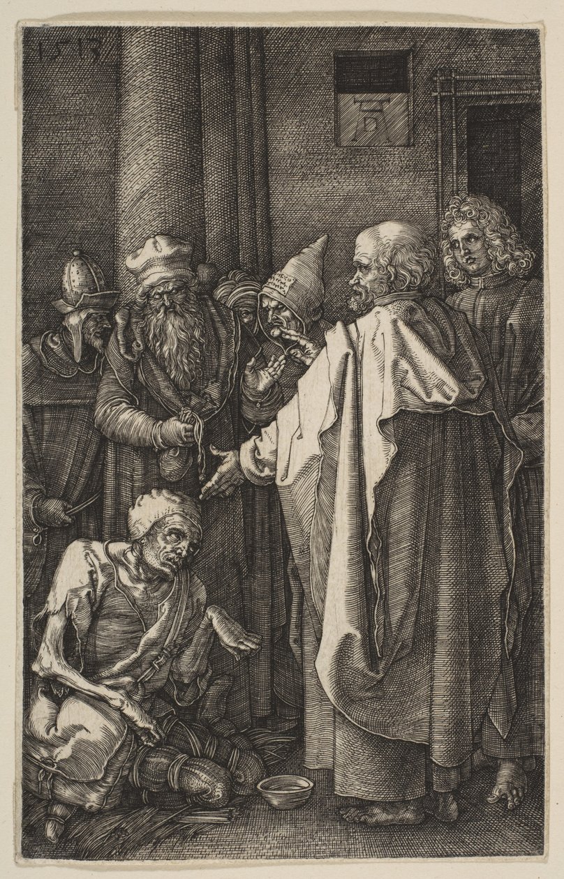 São Pedro e São João à entrada do Templo, da obra «A Paixão» de Albrecht Dürer