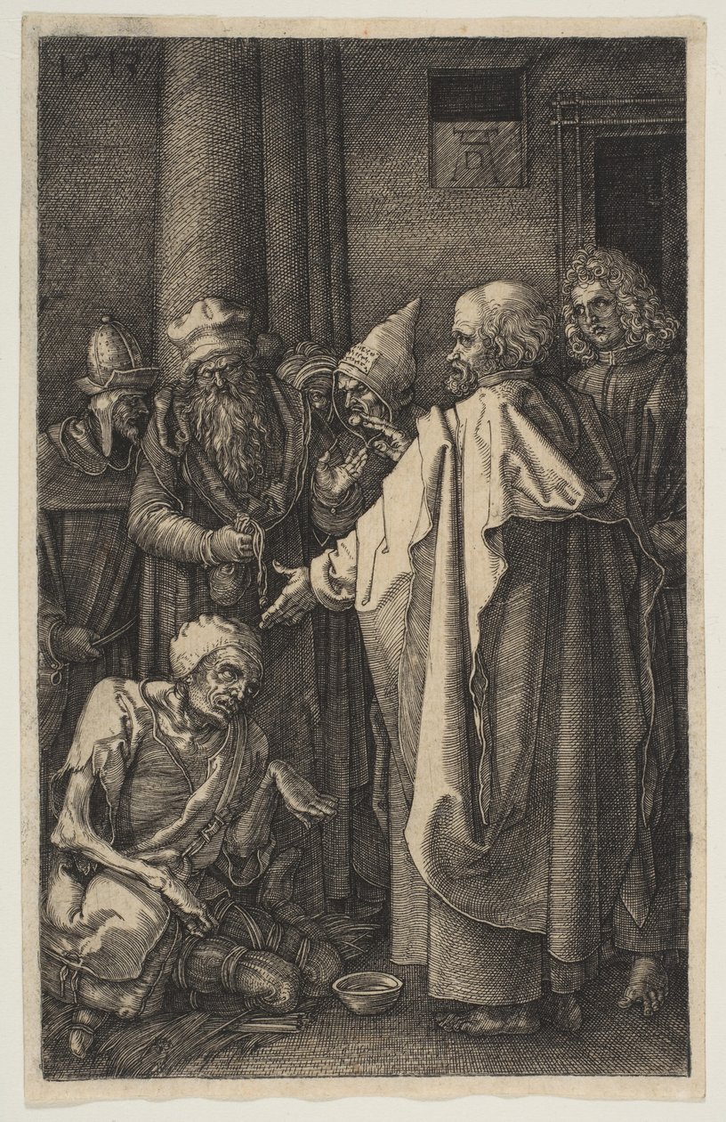 São Pedro e São João no Portão do Templo, de The Passion, 1513. de Albrecht Dürer