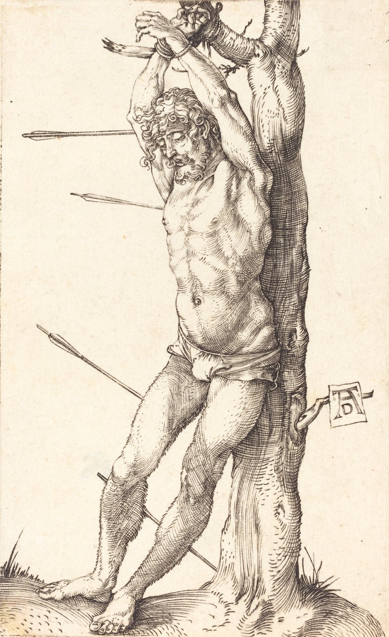São Sebastião Atado à Árvore, 15001501. de Albrecht Dürer