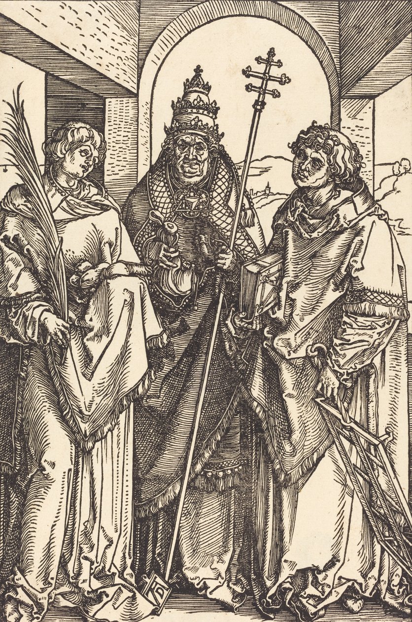 Santos Stephen, Sixtus e Lawrence, provavelmente c. 15041505. de Albrecht Dürer