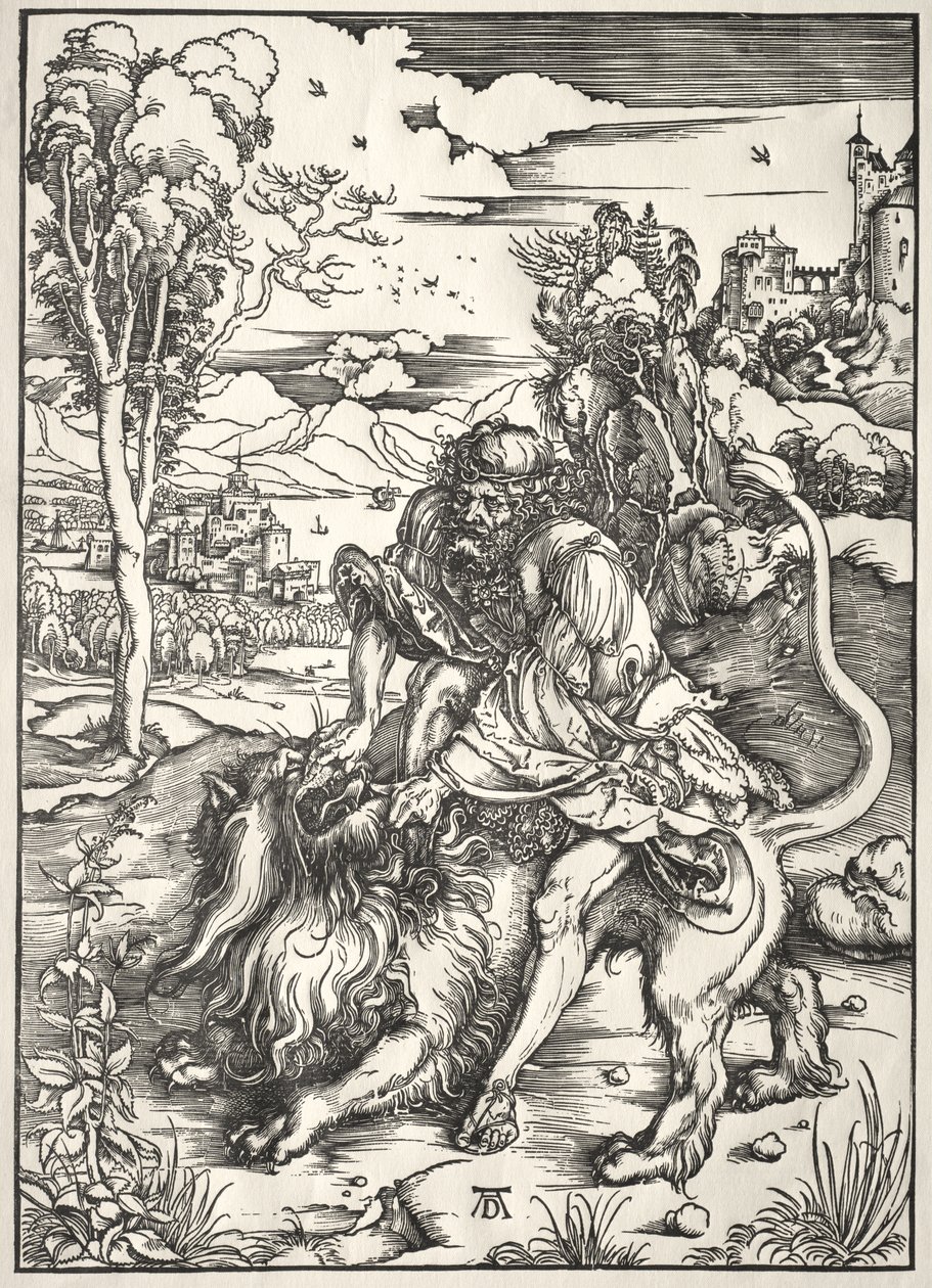 Sansão e o leão de Albrecht Dürer