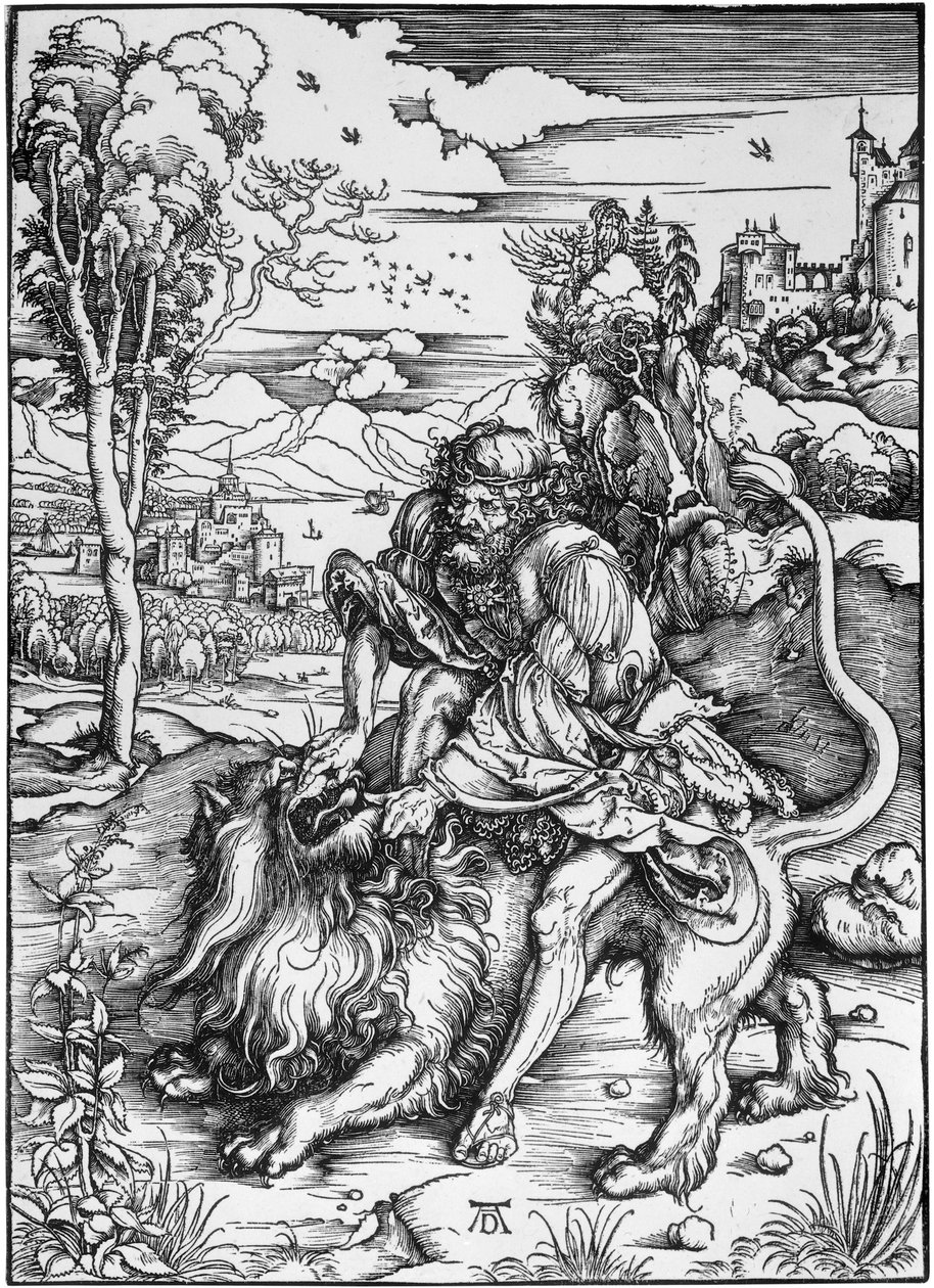 Sansão mata o leão de Albrecht Dürer