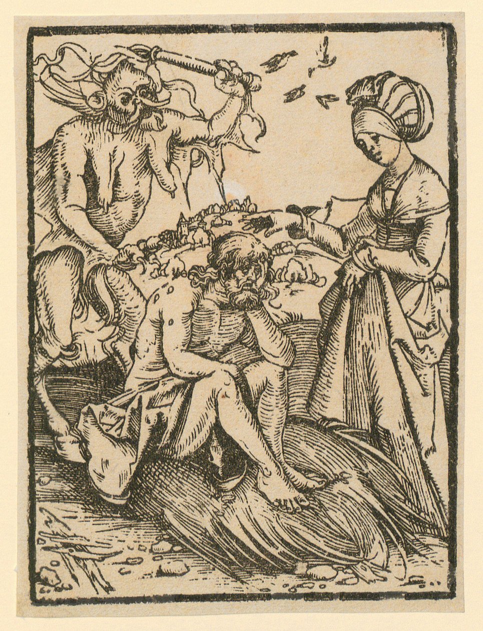 Satanás castiga Jó de Albrecht Dürer