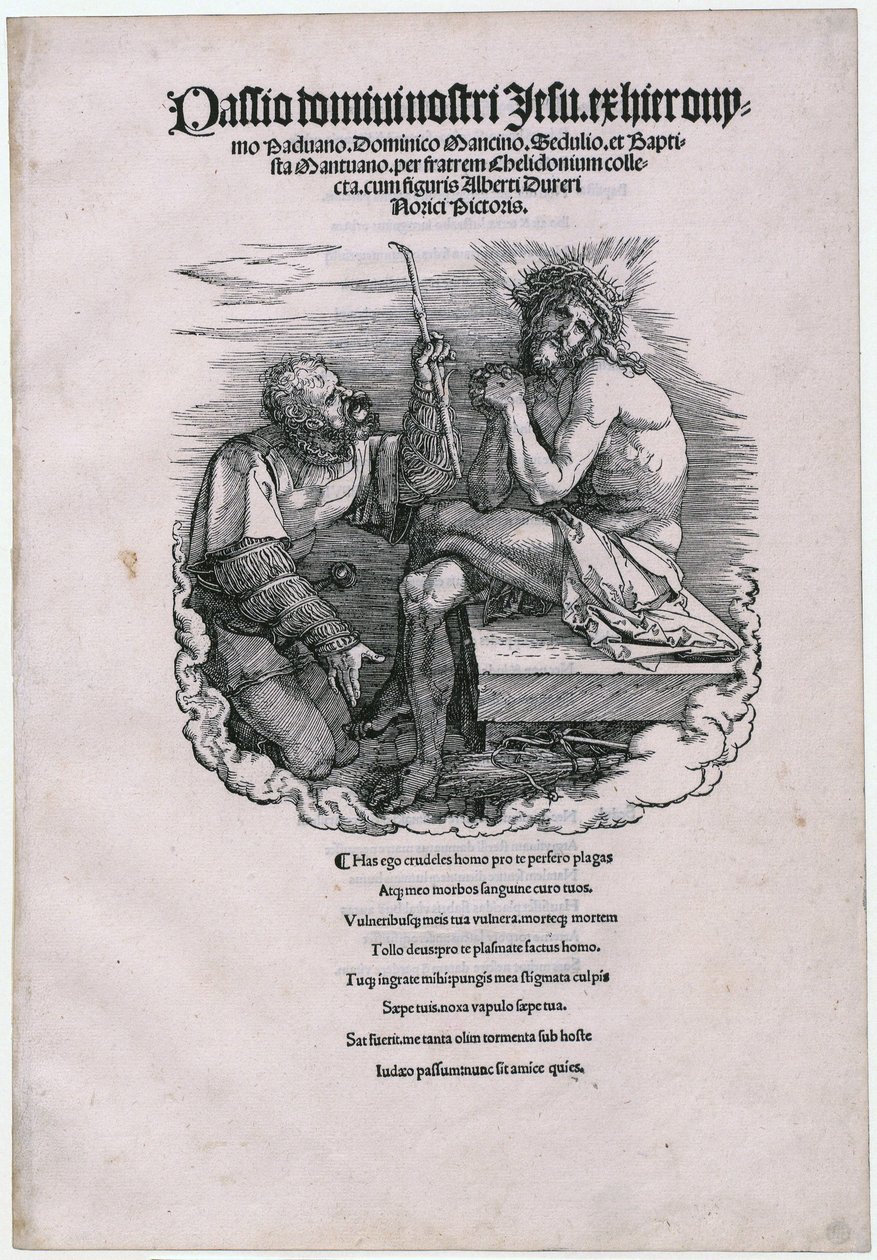O Homem da Dor e o Soldado Mercenário, Folha 1 [Folha de rosto] da série «A Grande Paixão» de Albrecht Dürer