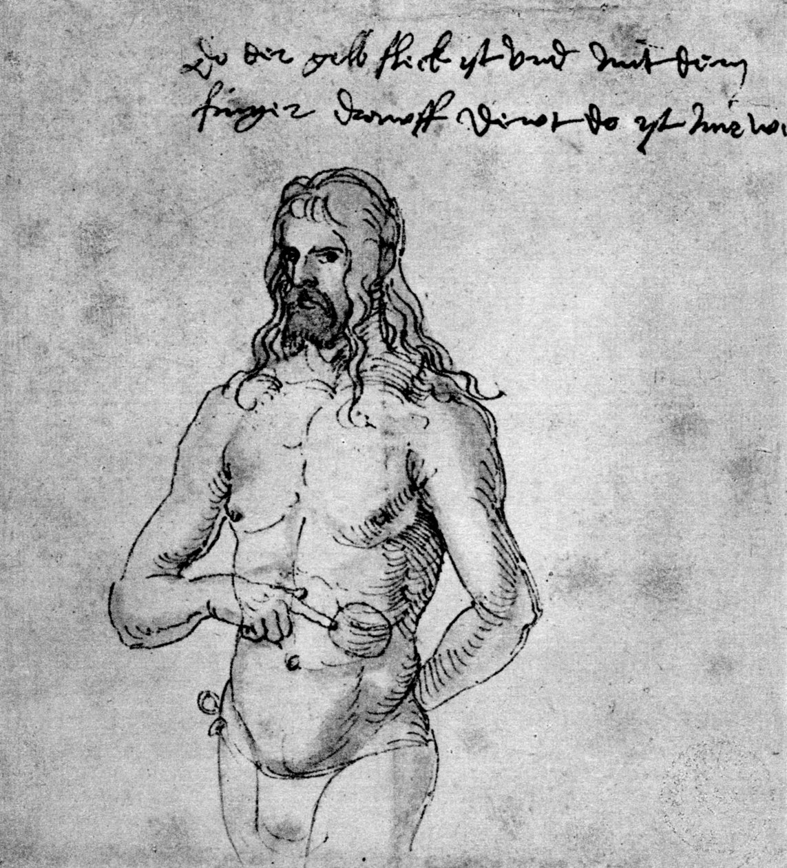 Auto-retrato, cerca de 1512-1513 ou 1519, 1936 de Albrecht Dürer