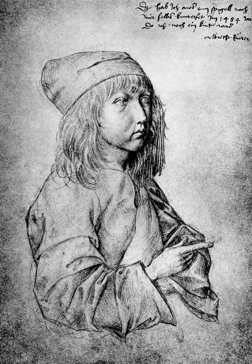 Auto-retrato aos 13 anos de idade, 1484, 1936 de Albrecht Dürer