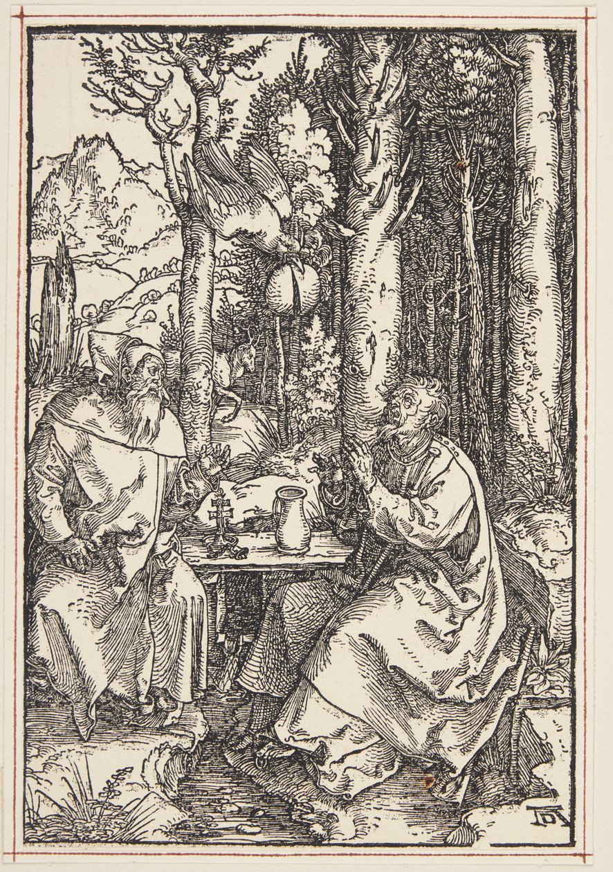 Santo Antônio visita São Paulo no deserto de Albrecht Dürer