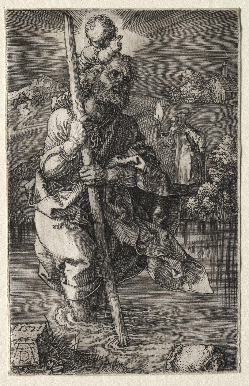 São Cristóvão, virado para a direita de Albrecht Dürer