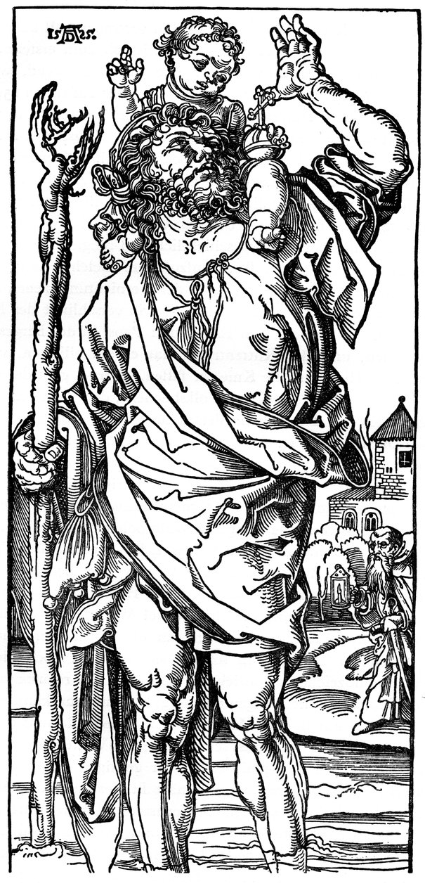 São Cristóvão carregando o Menino Jesus, 1525, 1936 de Albrecht Dürer