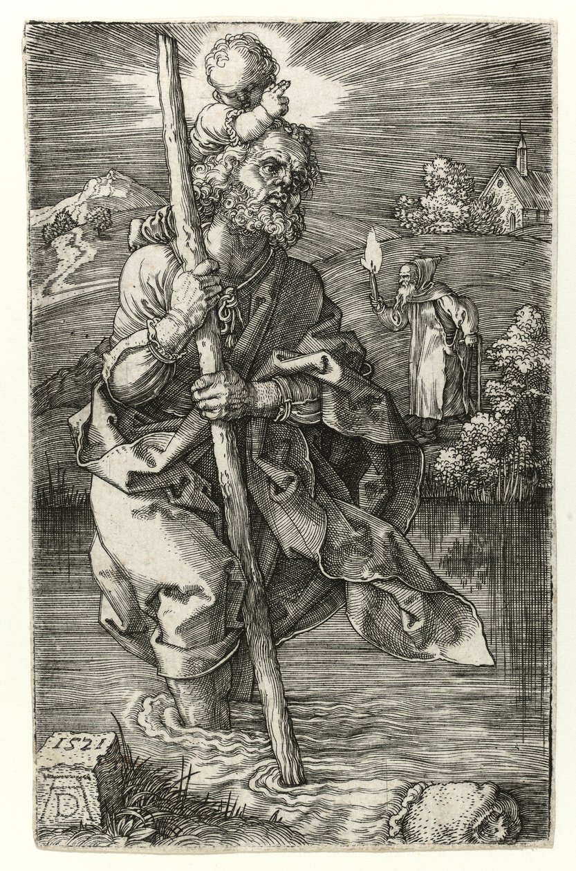 St Christopher de frente para a direita, 1521 de Albrecht Dürer