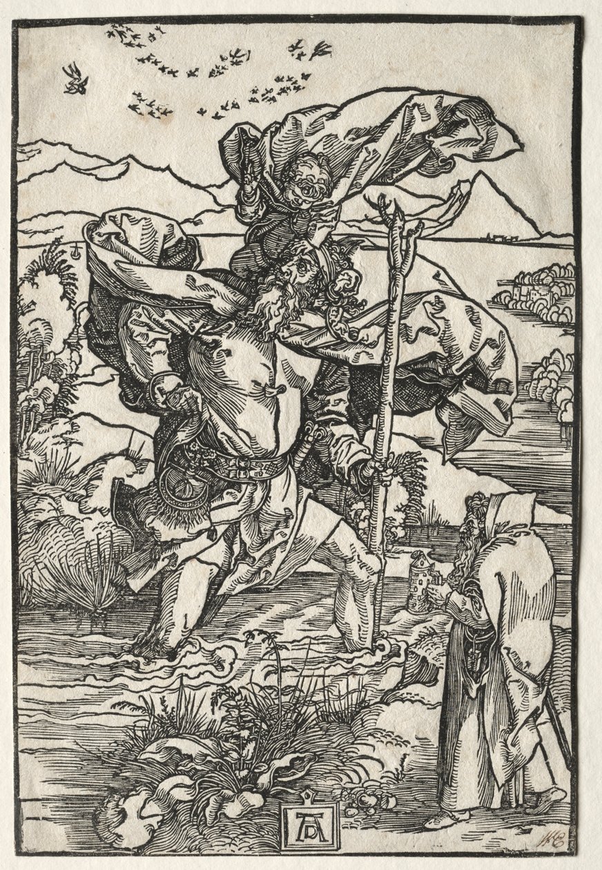 São Cristóvão com os pássaros, c. 1501-1504. de Albrecht Dürer