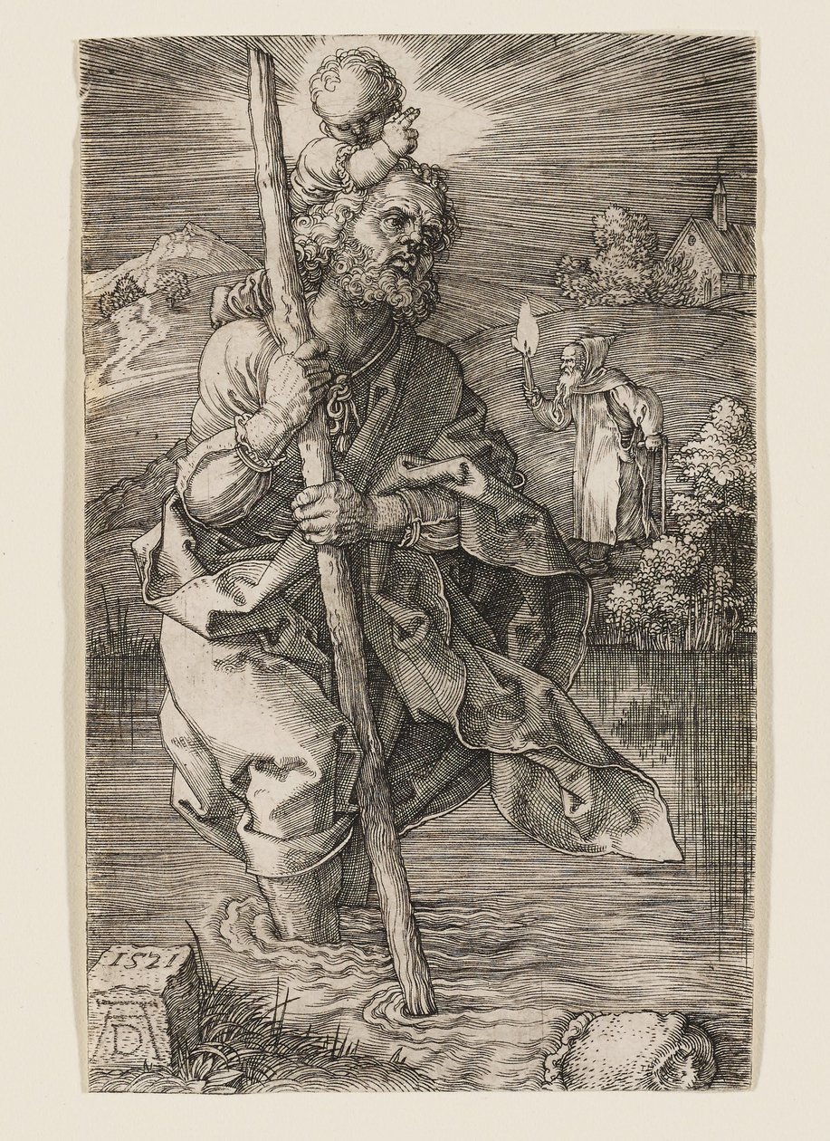 São Cristóvão com a cabeça virada para a direita de Albrecht Dürer