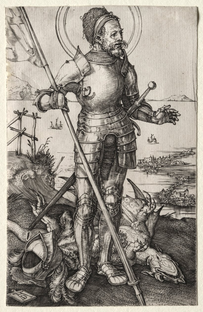 São Jorge a pé, c. 1504-1505. de Albrecht Dürer