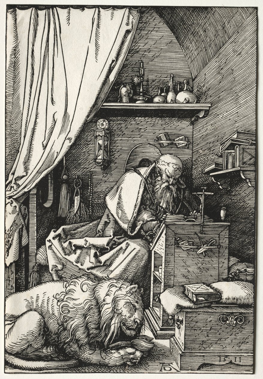 São Jerônimo em sua cela, 1511. de Albrecht Dürer