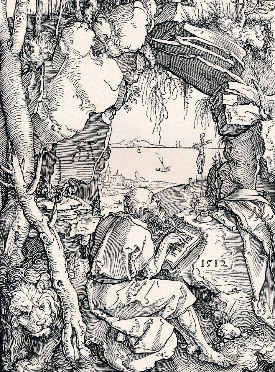 São Jerônimo em uma caverna, 1512 1906 de Albrecht Dürer