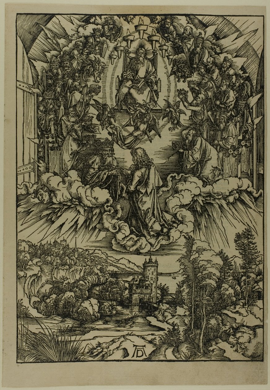 São João diante de Deus e dos Anciãos, do Apocalipse de Albrecht Dürer
