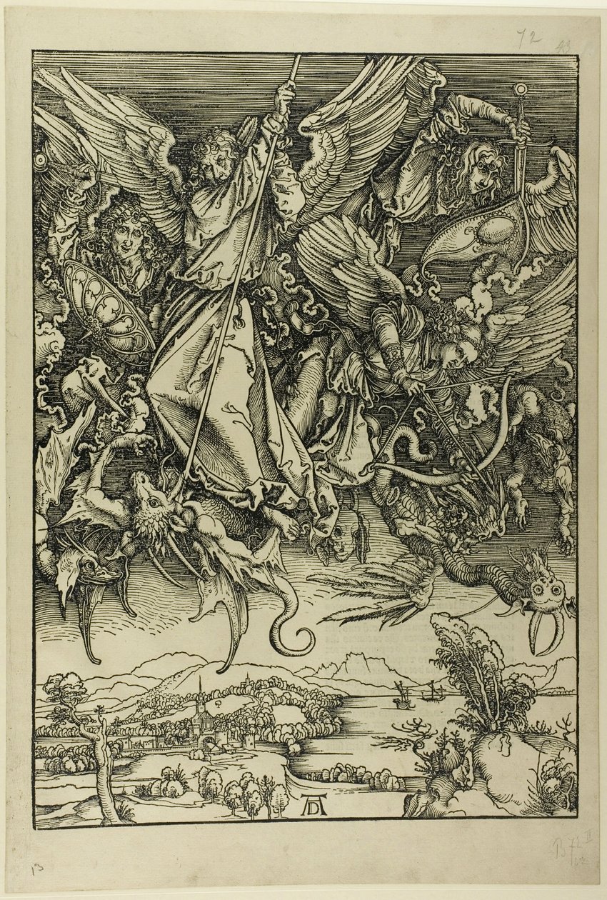 São Miguel lutando contra o dragão, de O Apocalipse de Albrecht Dürer