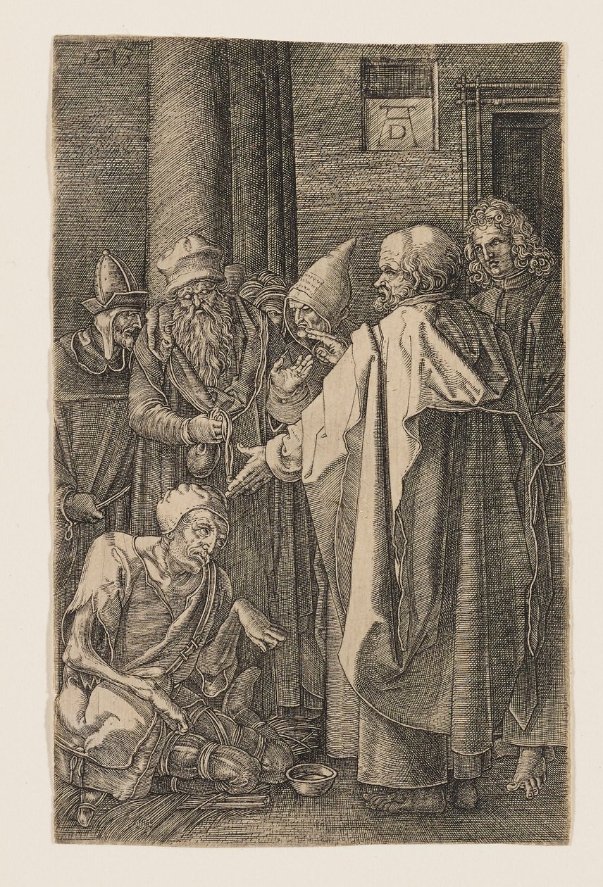São Pedro e São João curam um aleijado à entrada do templo de Albrecht Dürer