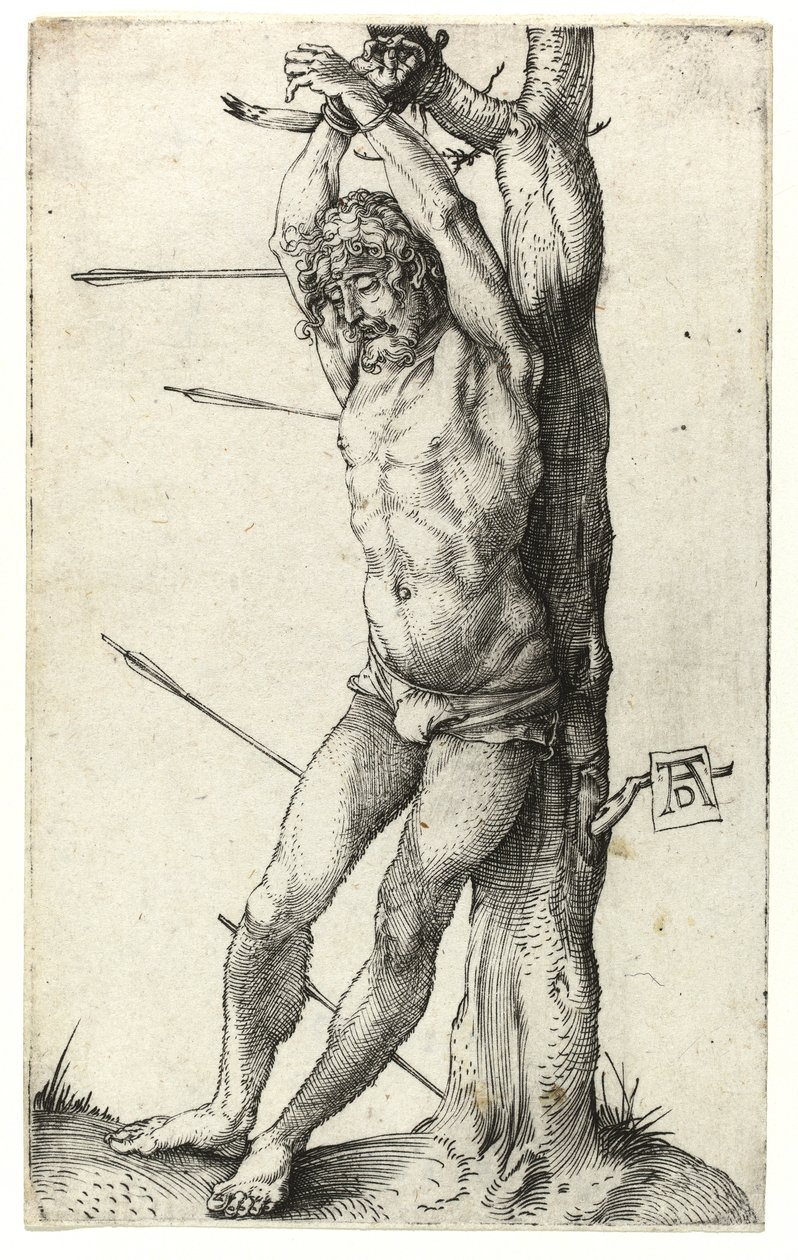 São Sebastião amarrado à árvore, c.1501 de Albrecht Dürer