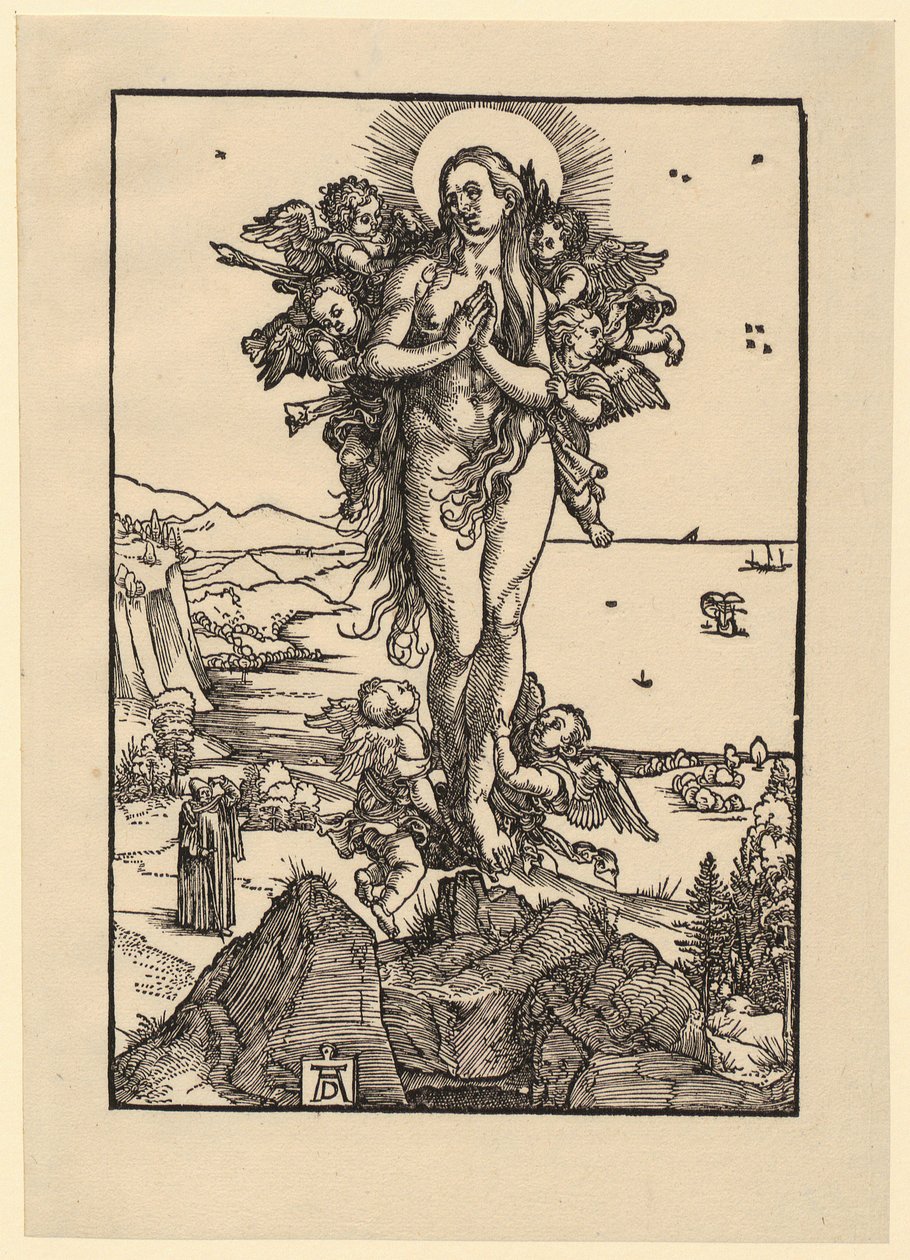 Ficha de estudo com cinco figuras de Albrecht Dürer