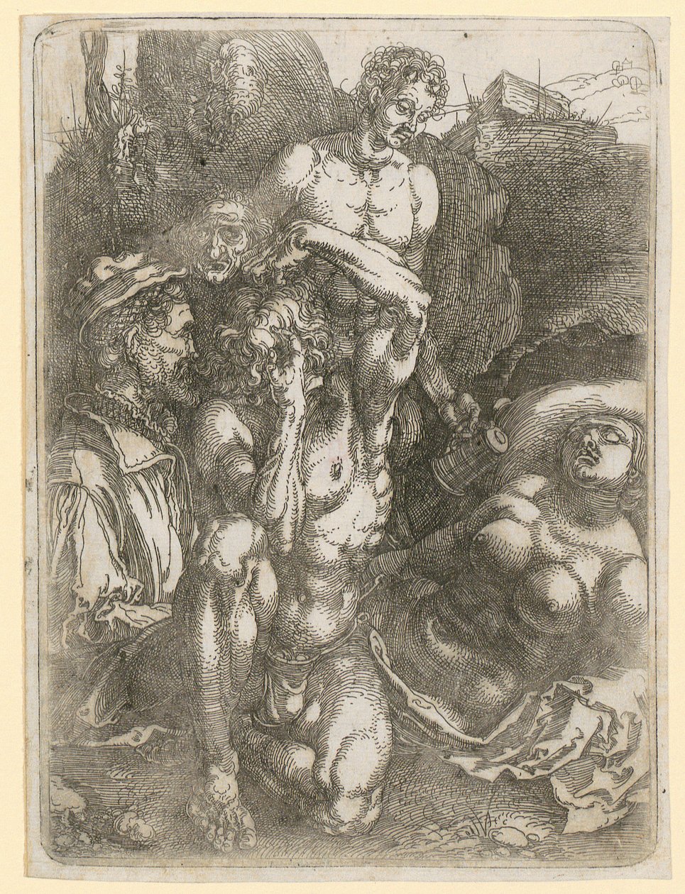 Folha de estudos com cinco figuras de Albrecht Dürer