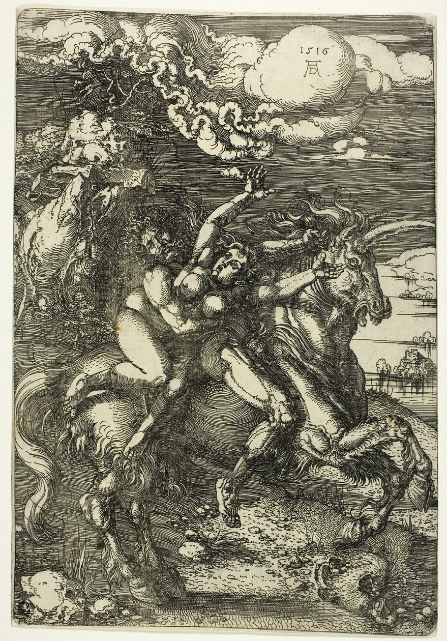 O Rapto de Proserpina em um Unicórnio de Albrecht Dürer