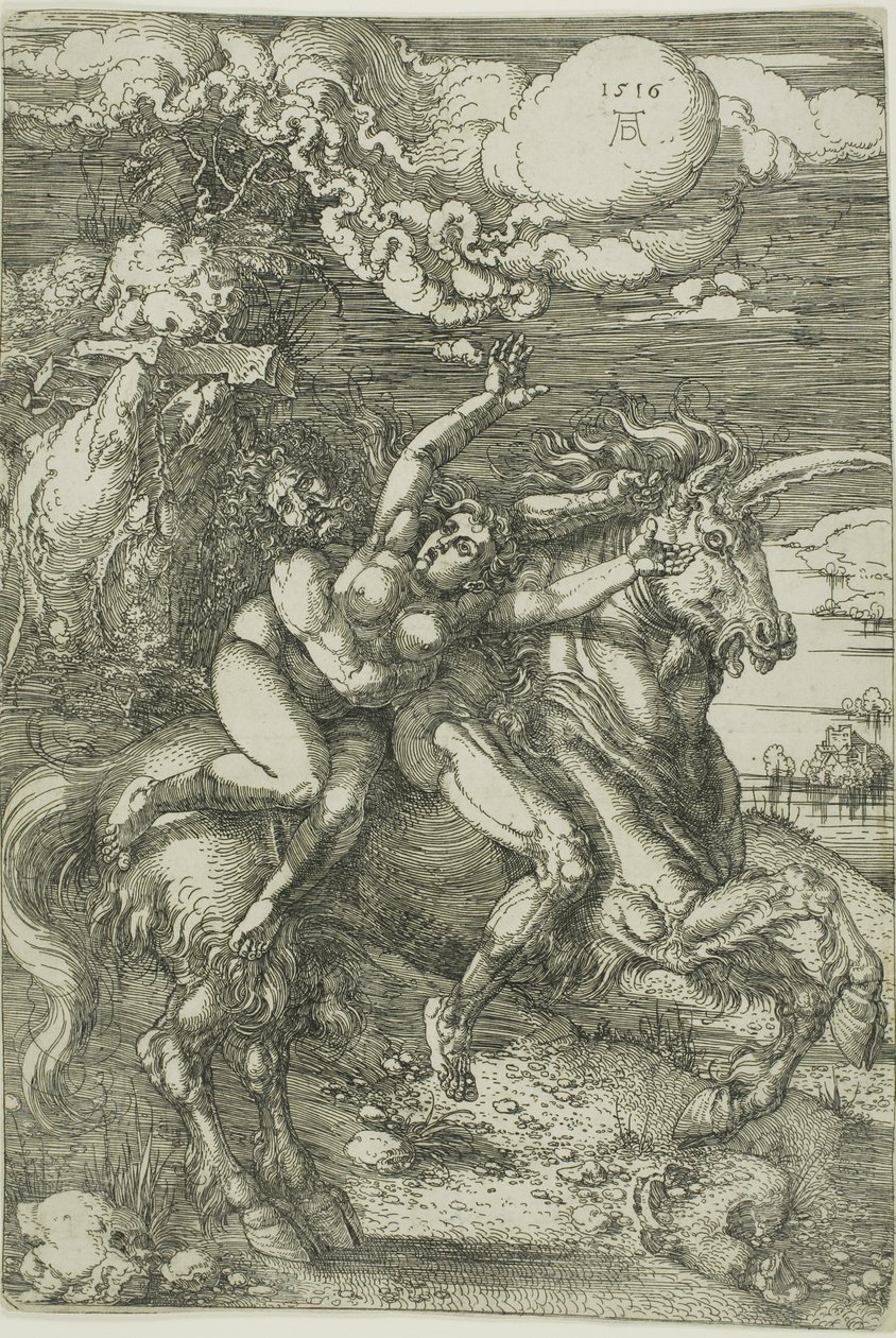 O Rapto de Proserpina em um Unicórnio de Albrecht Dürer