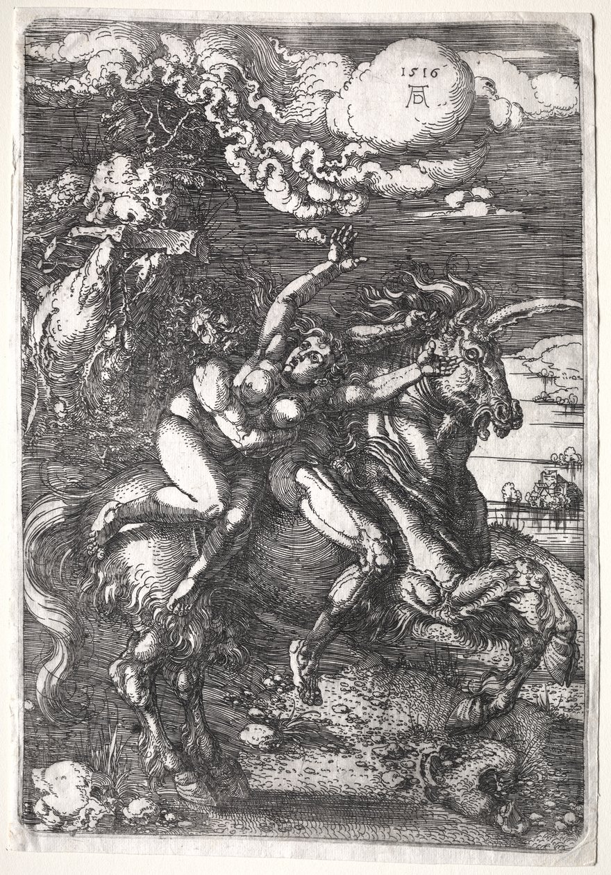 O rapto em um unicórnio de Albrecht Dürer