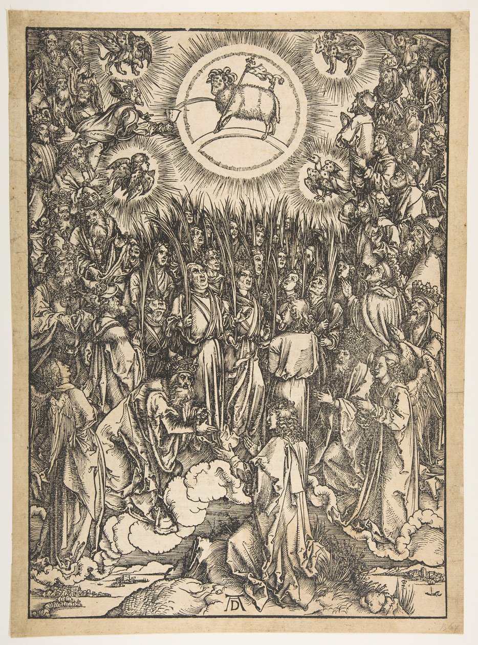 A Adoração do Cordeiro, de The Apocalypse, Latin Edition, 1511, 1511. de Albrecht Dürer