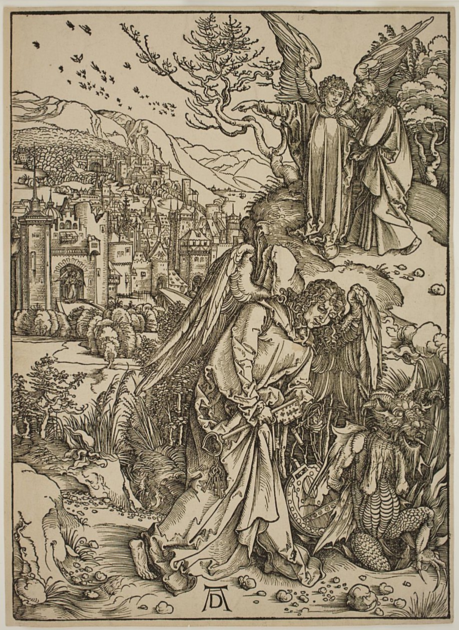 O anjo mostrando a São João a Nova Jerusalém de Albrecht Dürer
