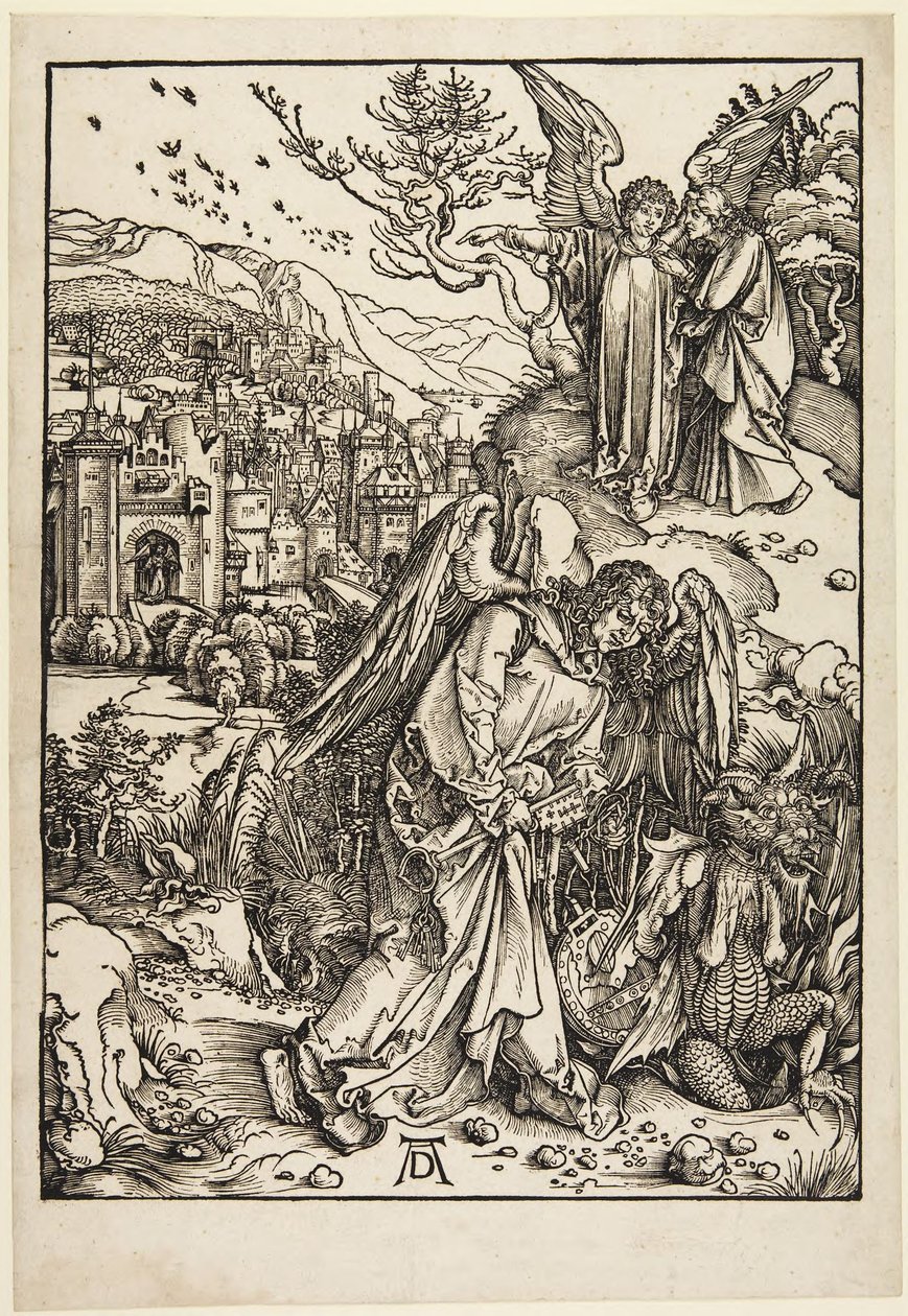 O anjo com a chave do abismo de Albrecht Dürer