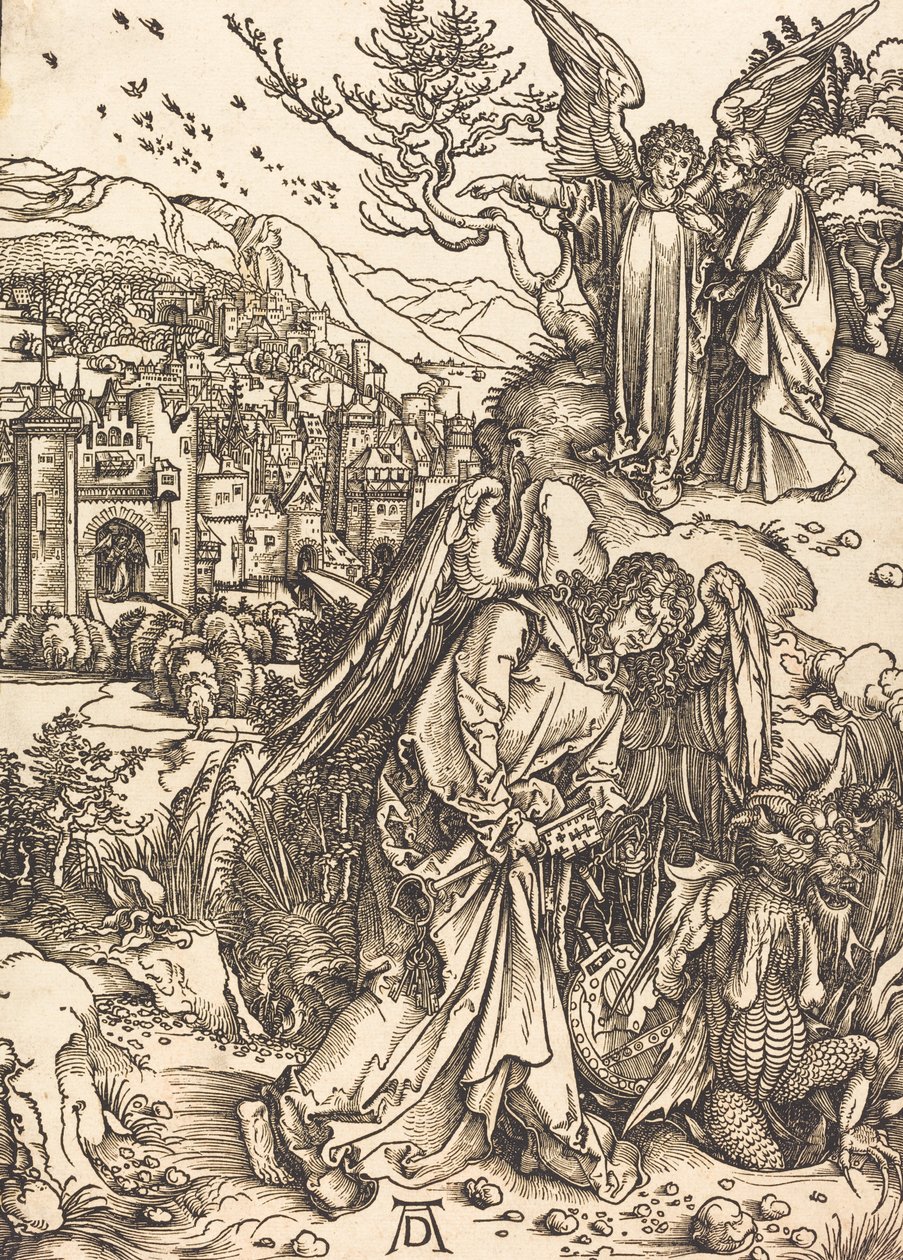 O Anjo com a Chave do Poço Sem Fundo, provavelmente c. 14961498. de Albrecht Dürer