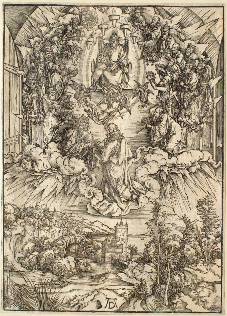 O Apocalipse: São João perante Deus e os Anciãos de Albrecht Dürer