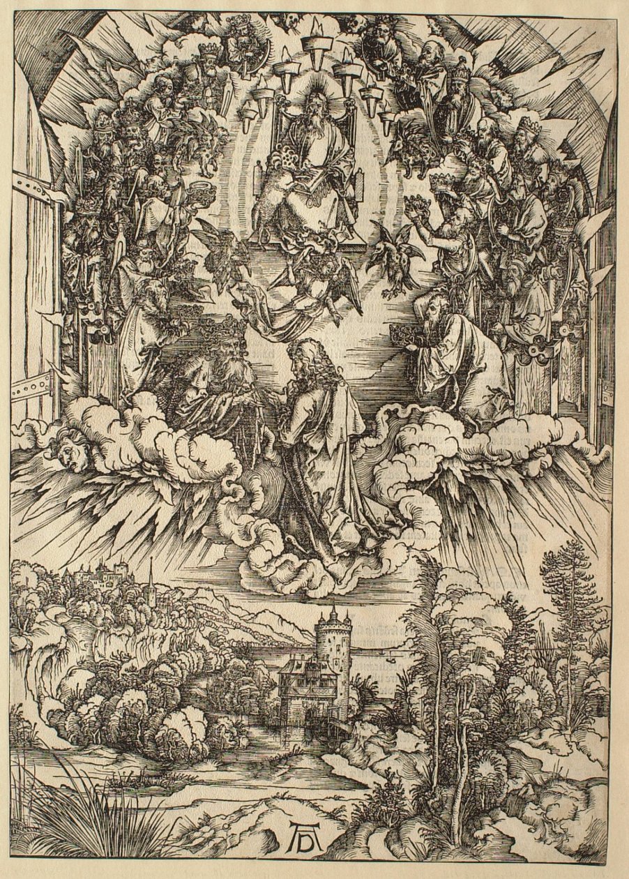 O Apocalipse: São João perante Deus e os Anciãos de Albrecht Dürer