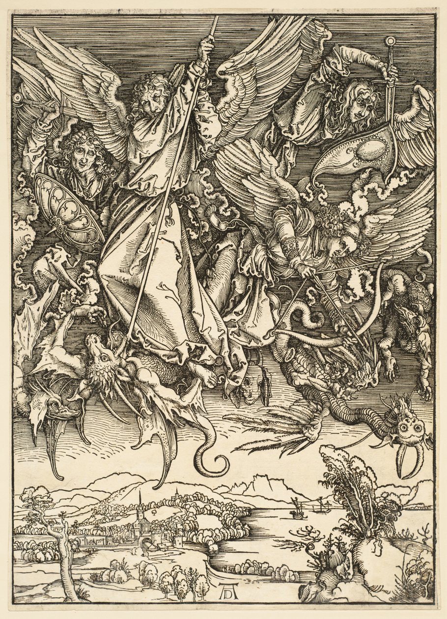 O Apocalipse: São Miguel combatendo o dragão de Albrecht Dürer