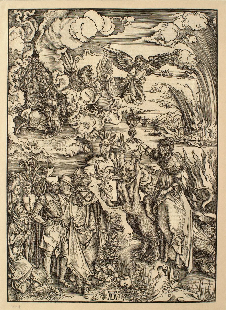 O Apocalipse: A prostituta da Babilónia de Albrecht Dürer